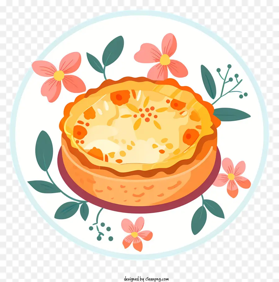 Pastel De Nata，Çiçekli Kiş PNG