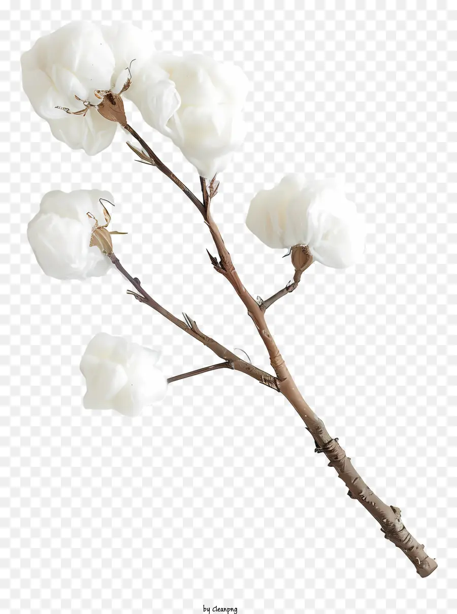 Kabarık Pamuk Dal，Pamuk çiçek PNG