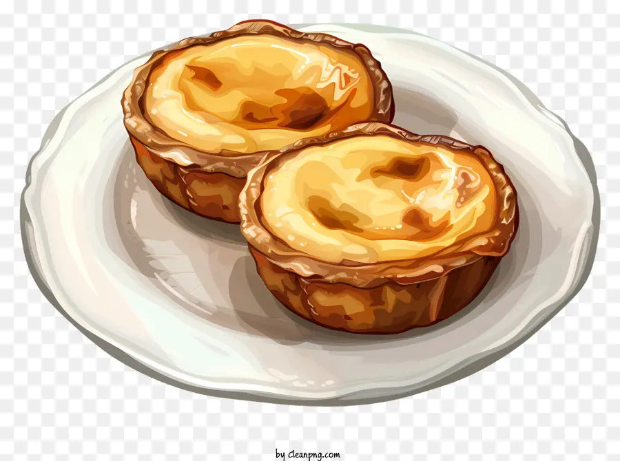 Pastel De Nata，İki Kremalı Tart PNG