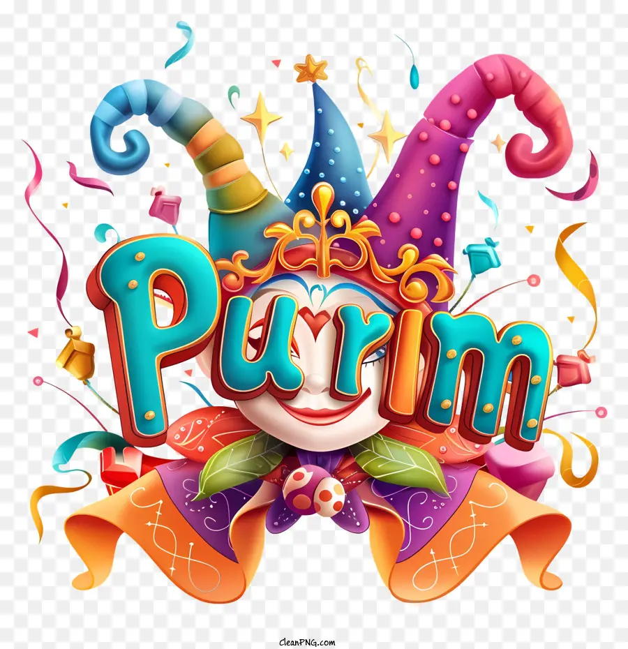 Purim，Renkli Şakacı PNG