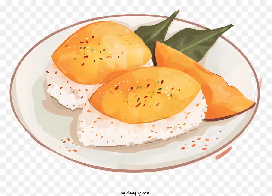 Khao Niao Mamuang，Mango Yapışkan Pirinç PNG