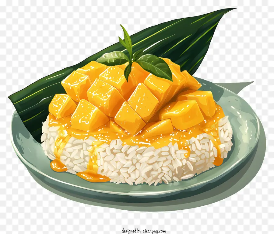 Khao Niao Mamuang，Mango Yapışkan Pirinç PNG