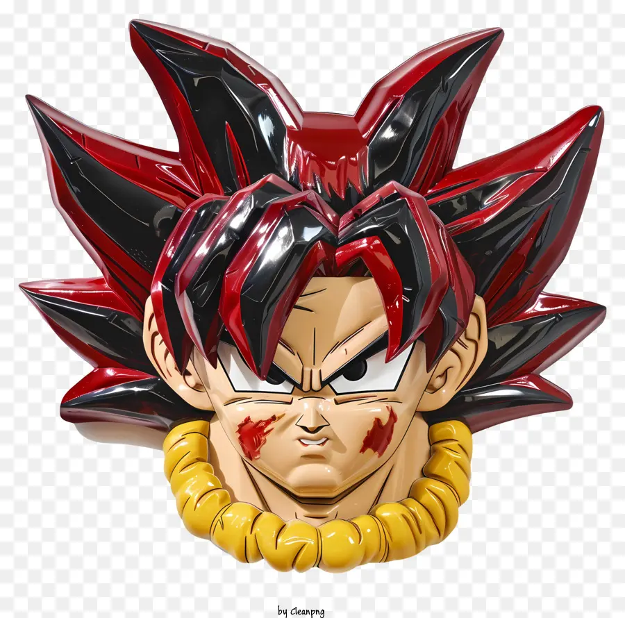 Ejderha Topu Bardock，Kırmızı Ve Siyah Dikenli Saç Karakteri PNG