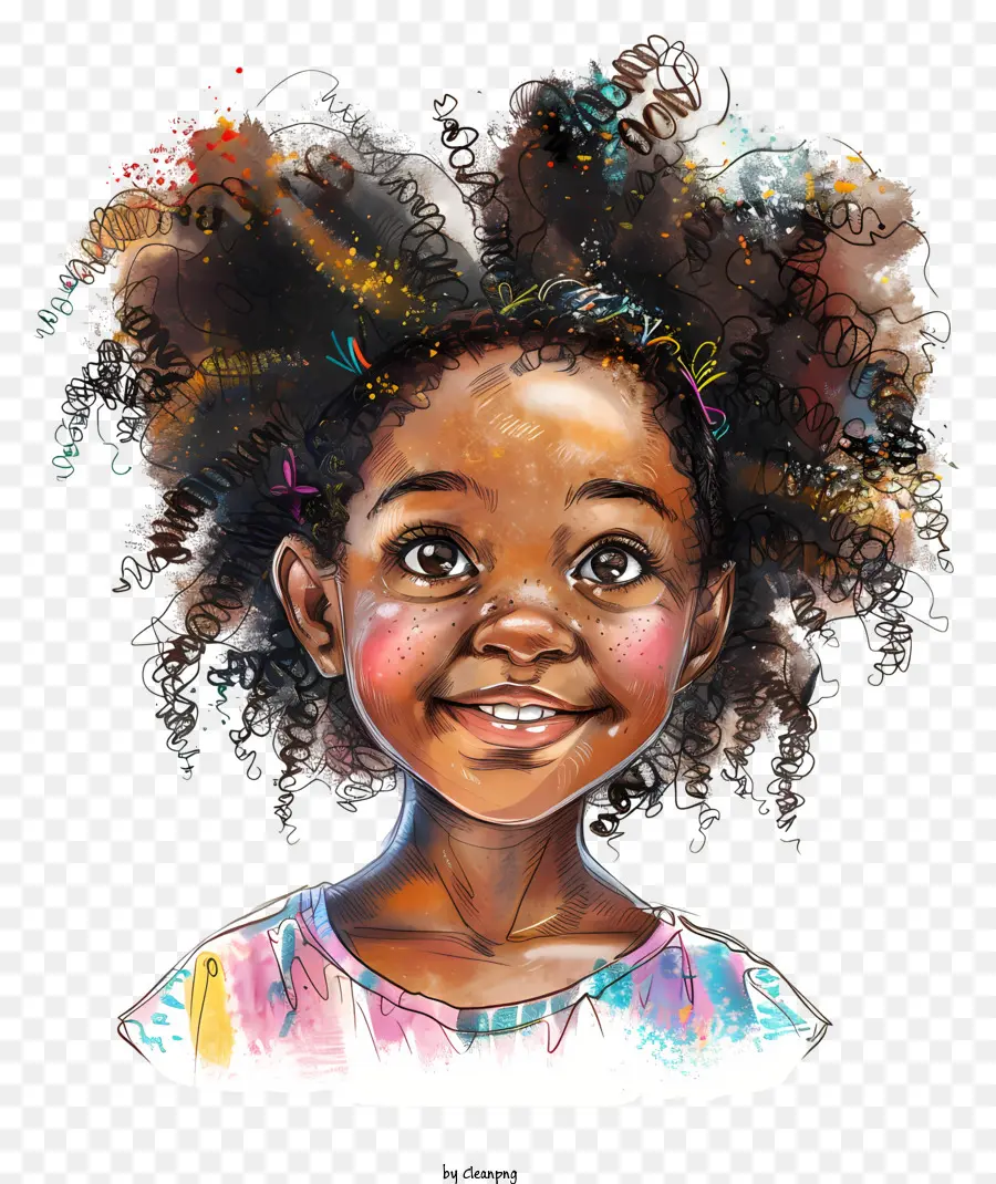 Afrikalı Kız，Afro Saç PNG