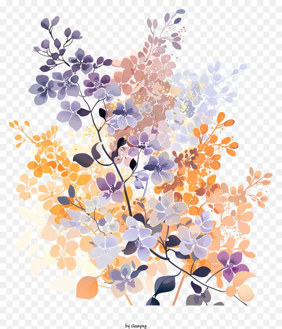 Lila çiçek，çiçek Buketi PNG