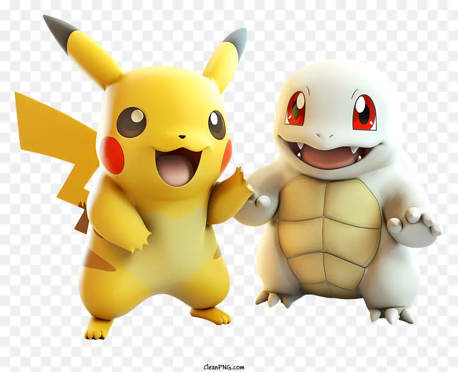 Pokemon，Pikachu Ve Squirtle PNG