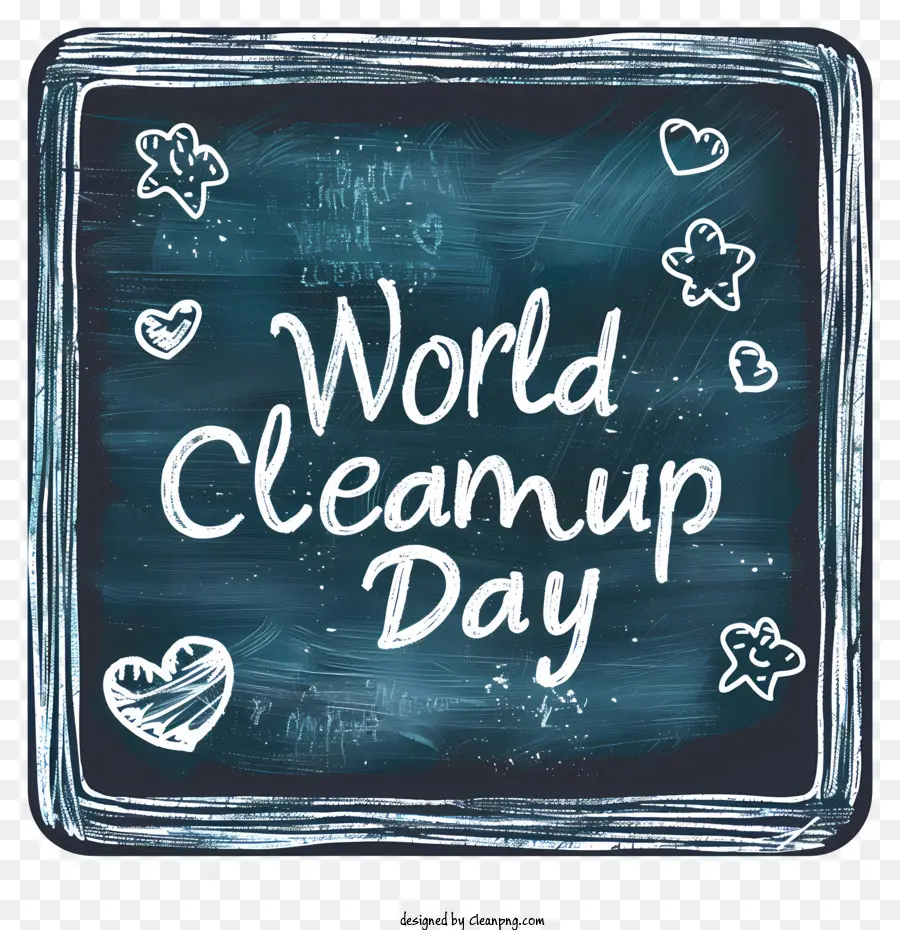 Dünya Temizlik Günü，Mavi Kara Tahta PNG