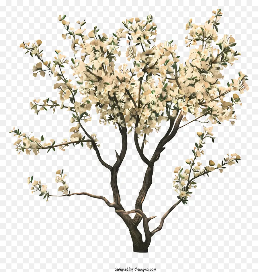 Bahar Ağacı，Beyaz çiçekler PNG