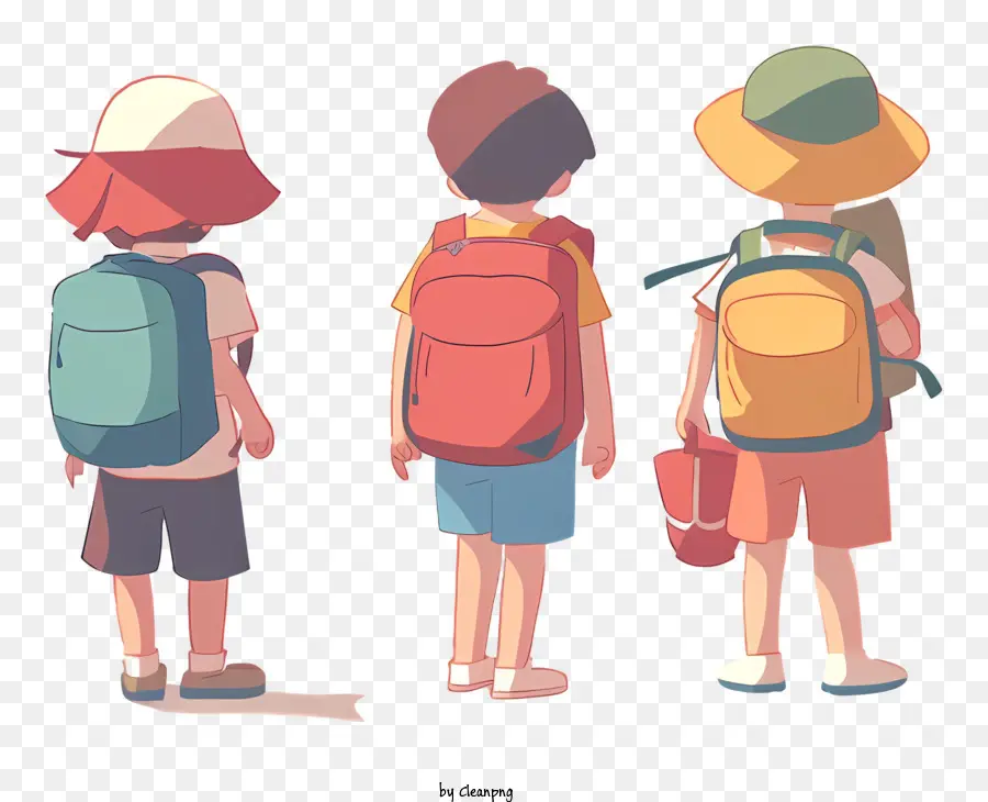 Sırt çantası Olan öğrenciler，Genç çocuklar PNG