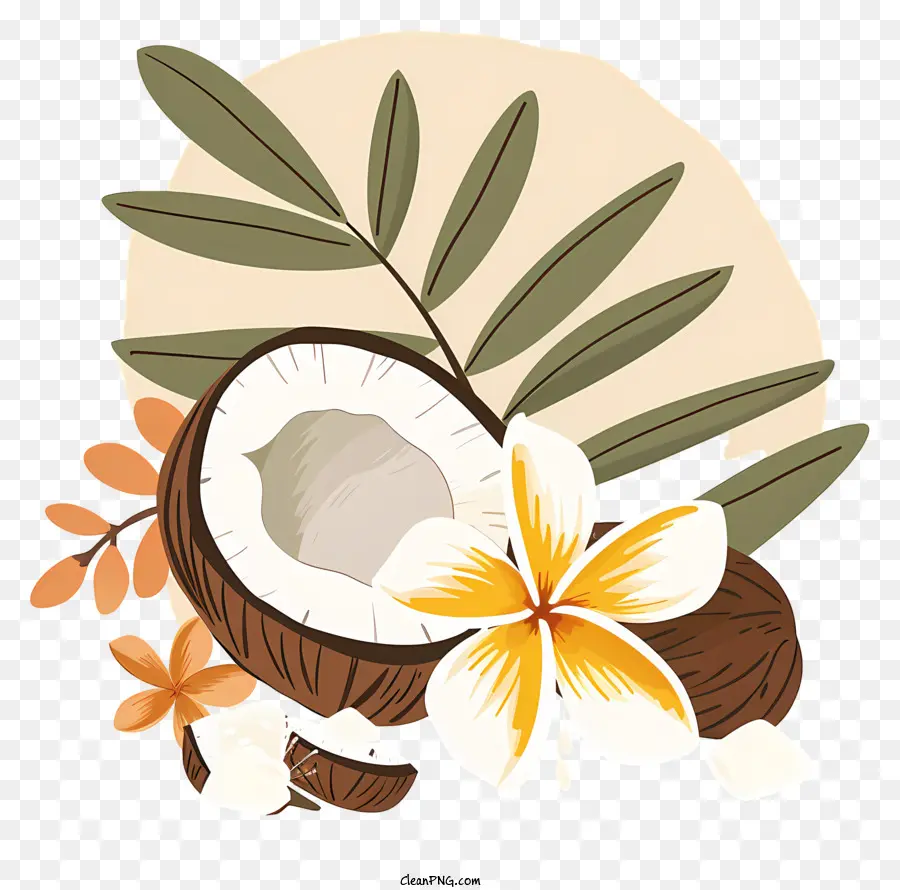 Hindistan Cevizi，Hindistan Cevizi Ve Plumeria PNG