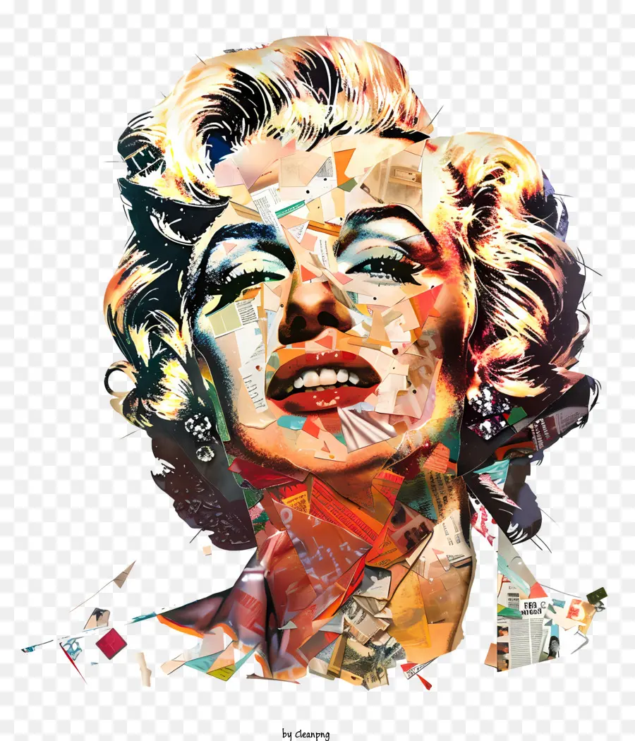 Marilyn Monroe，Kolaj Portresi PNG