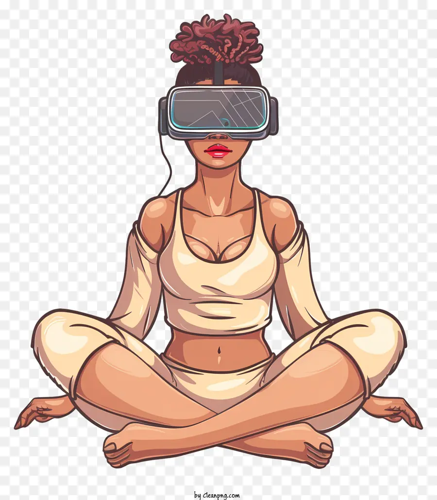 Vr Kulaklık Takıyor，Sanal Gerçeklik Yoga PNG