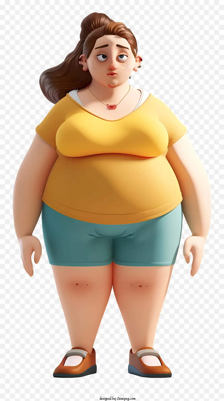 Obezite Kadın Karikatür，Artı Boyutu Moda PNG