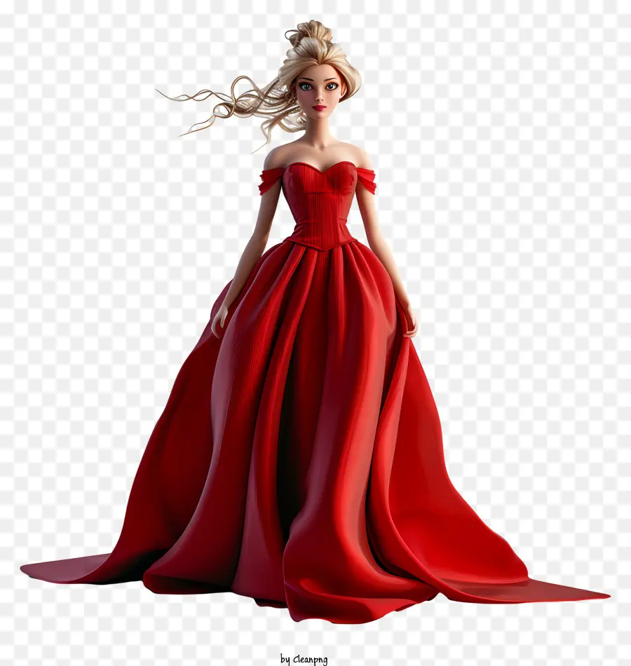 Barbie，Kırmızı Elbise PNG