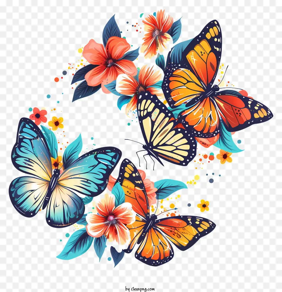 Kelebekler，Renkli Kelebekler PNG