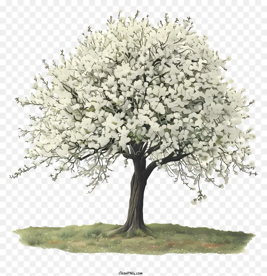 Bahar Ağacı，Beyaz çiçeklerle Ağaç PNG