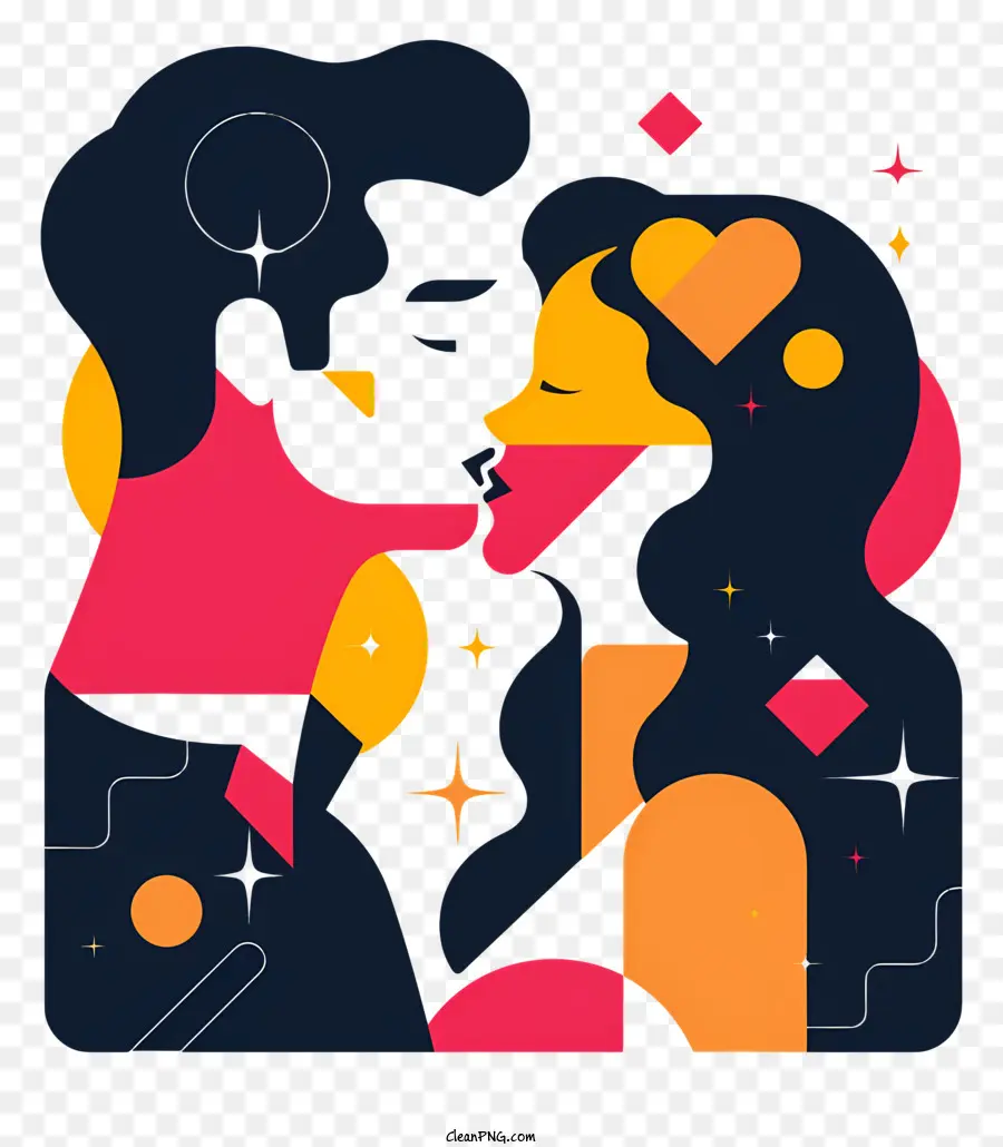 çift öpücük，Tutkulu Kucaklama PNG