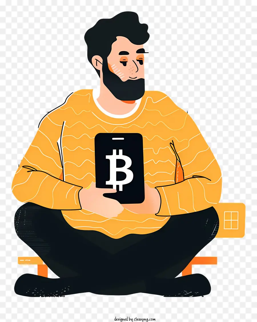 Bitcoin Kullanan Adam，Bitcoin'li Adam PNG