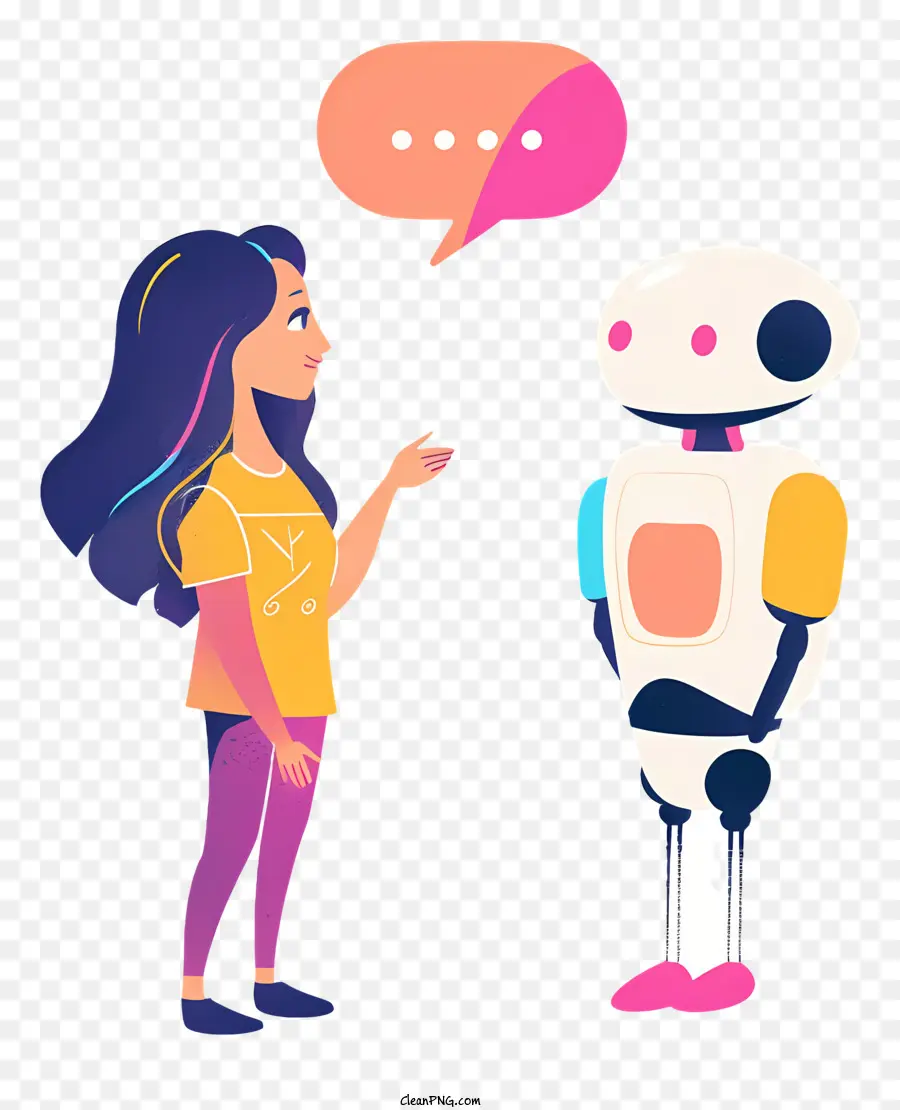 Robot Ile Konuşan Kadın，Kadın PNG