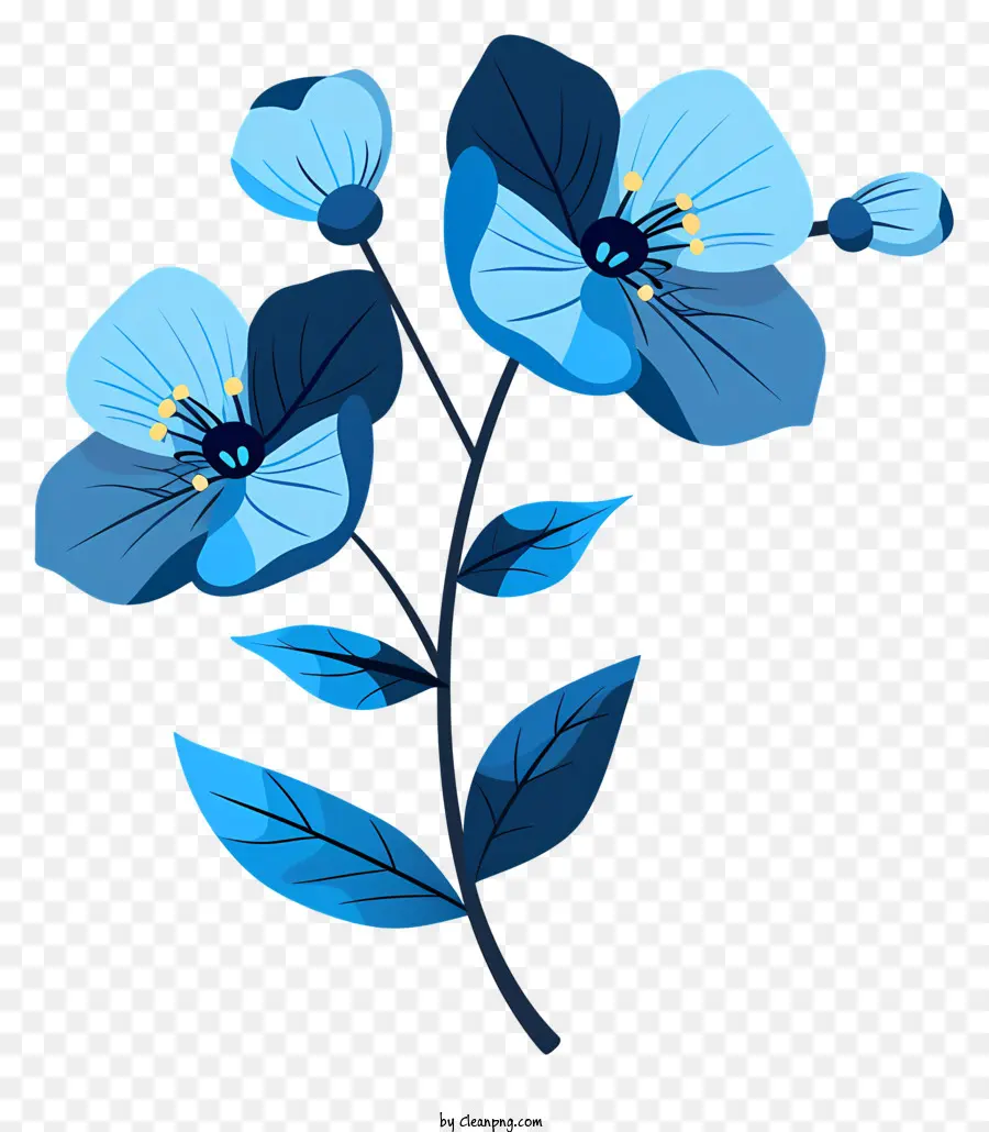 Mavi çiçekler，Buket PNG