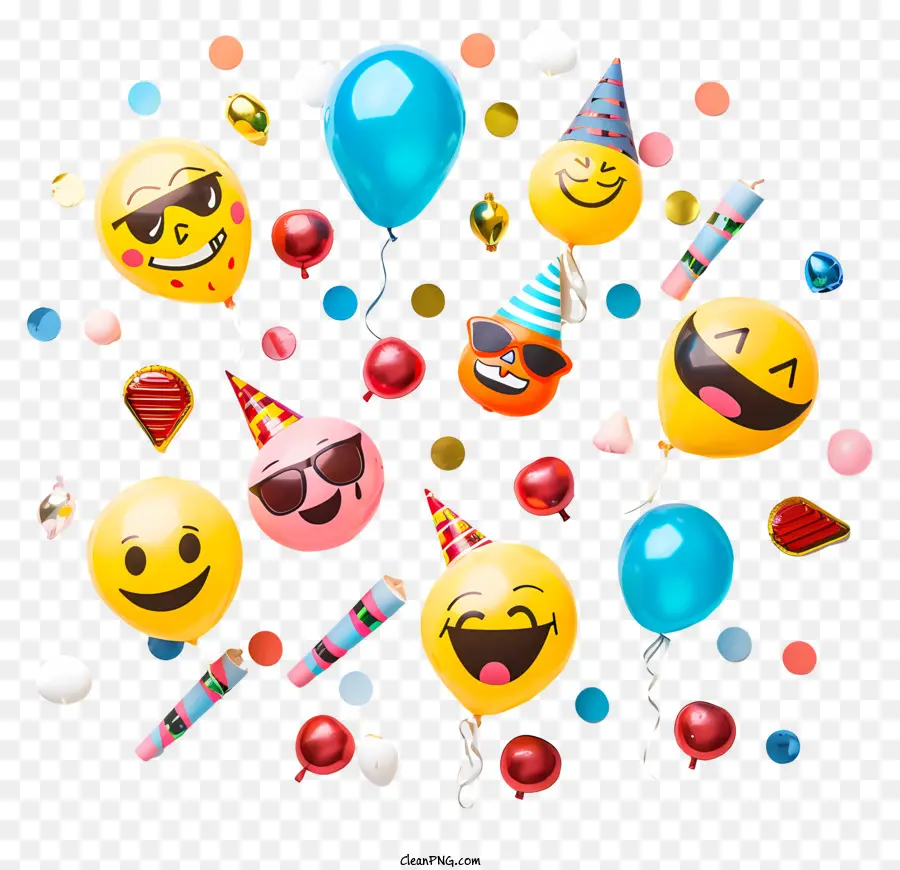 Dünya Parti Günü，Emoji Balonları PNG