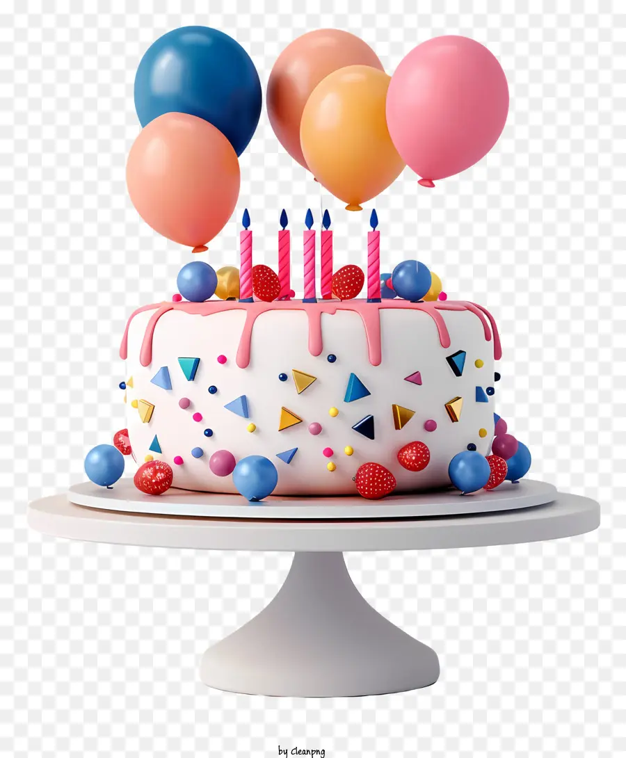 Balonlu Doğum Günü Pastası，Doğum Günü Pastası PNG