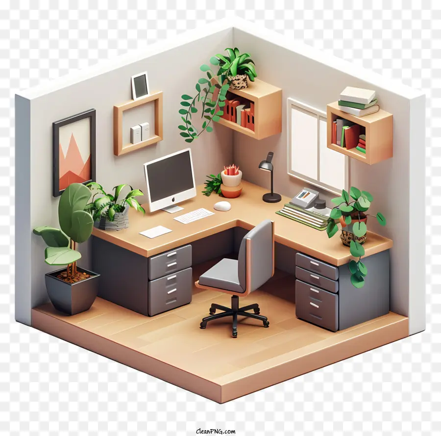 Ofis Masası，Modern Ofis Alanı PNG