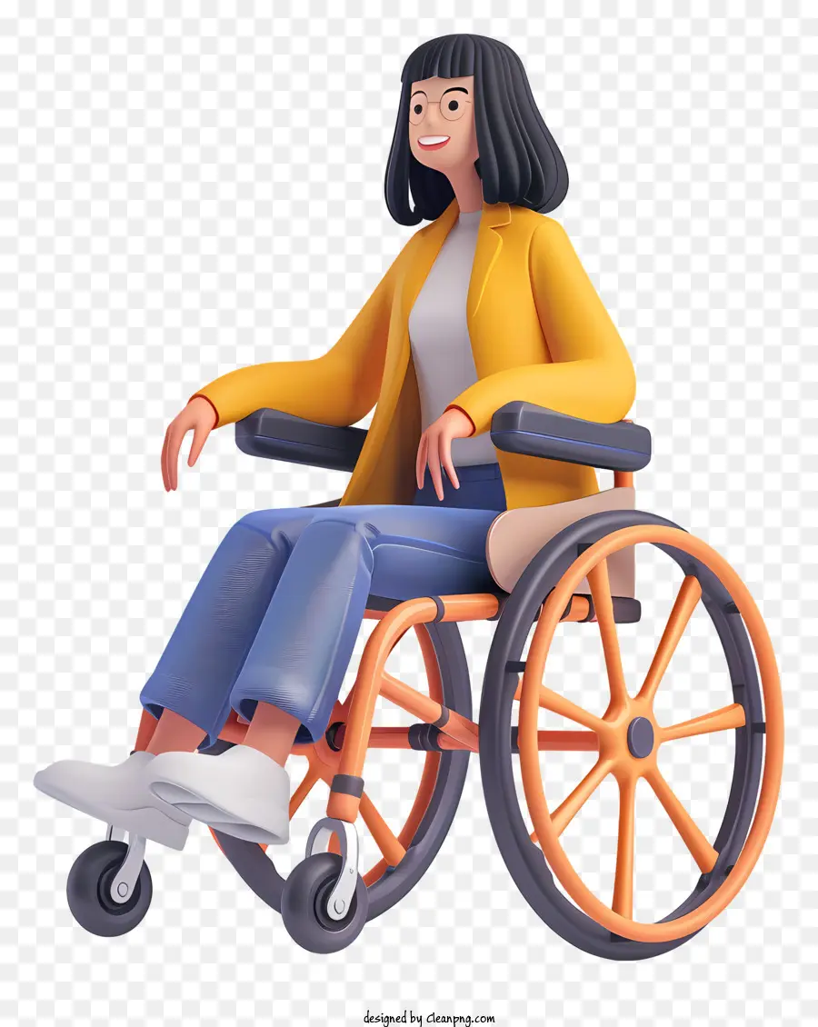 Tekerlekli Sandalyede Kız，3d Modeli PNG