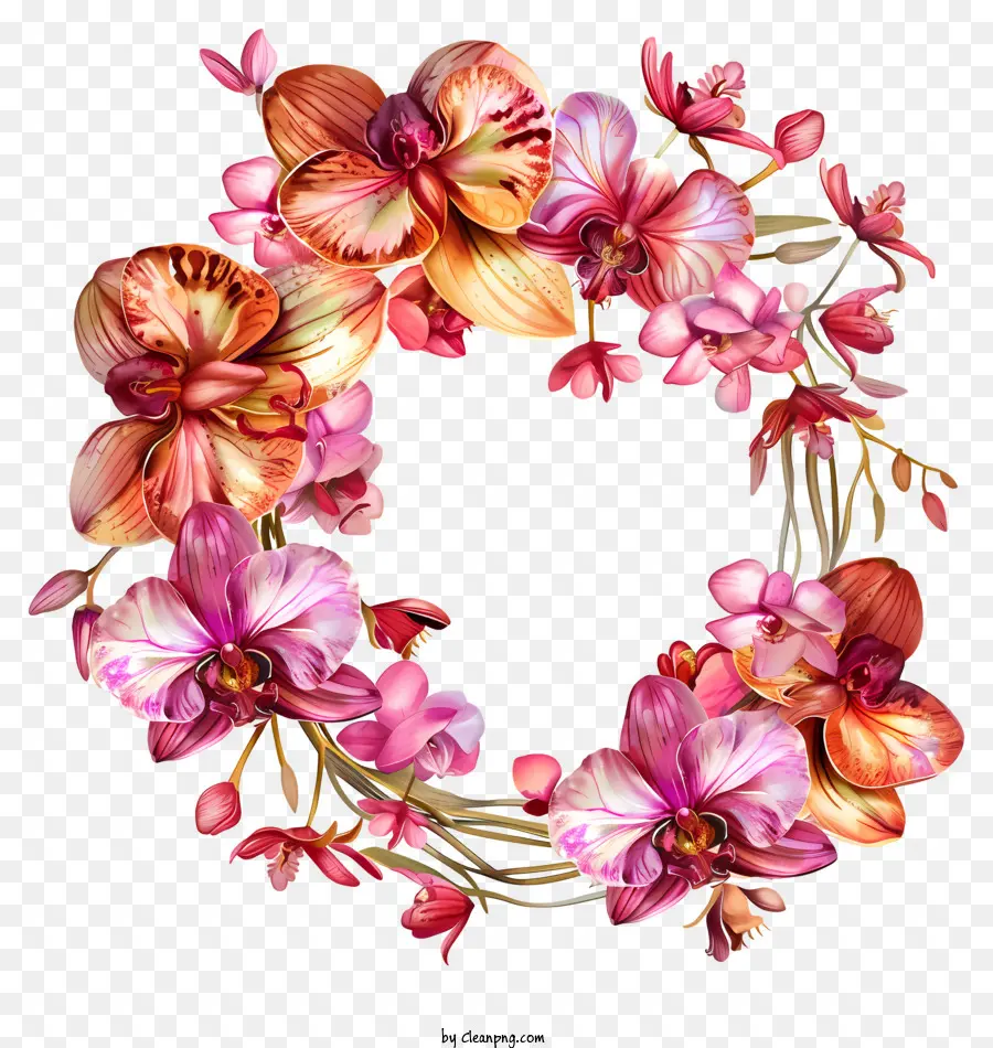 Orkide Günü，çiçek çelenk PNG