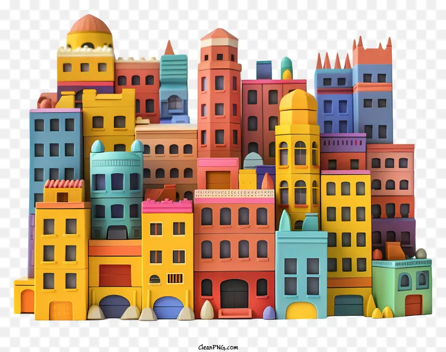 Yapı Taşları，Cartoon City Skyline PNG