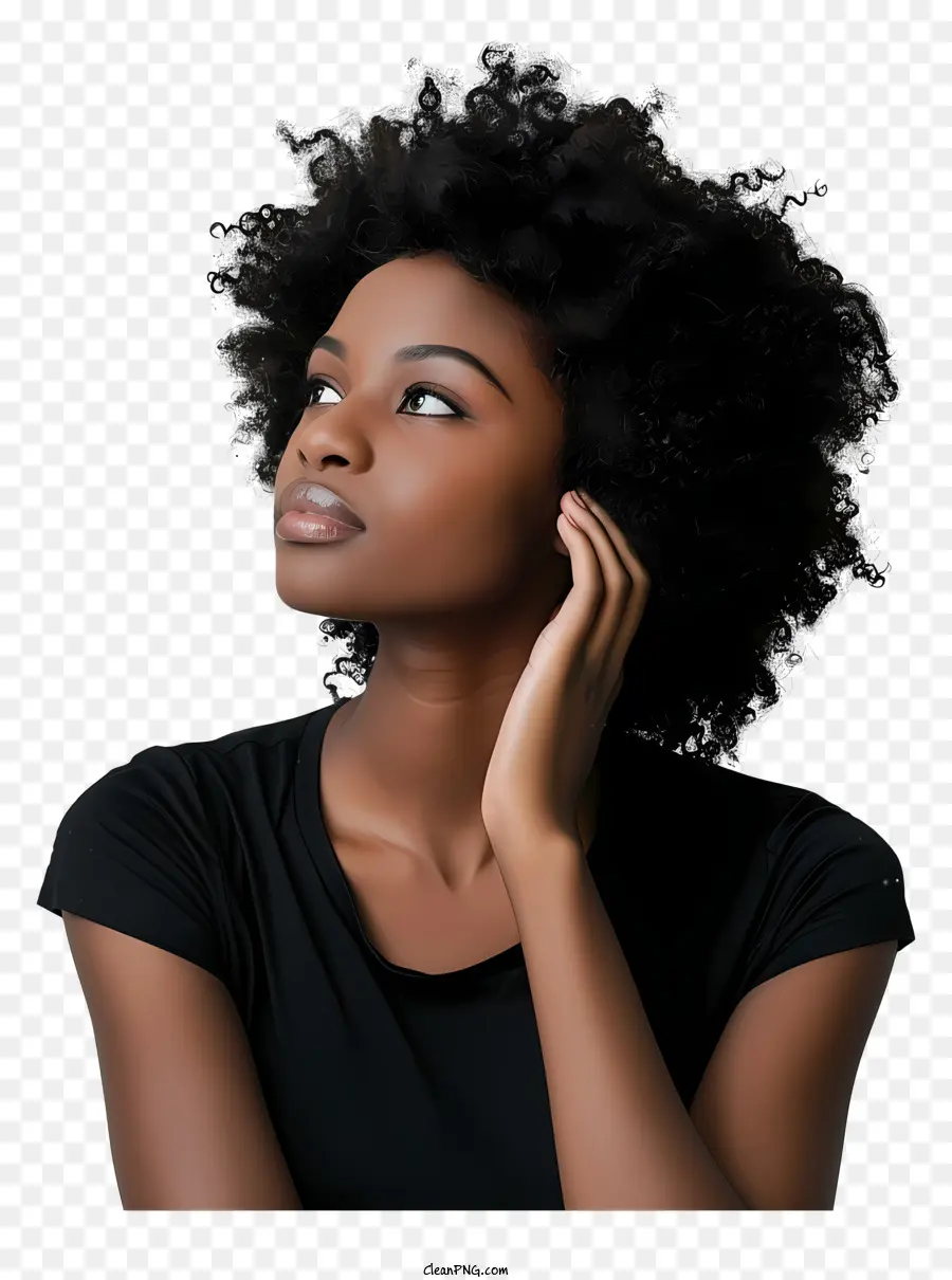 Afrikalı Kadın，Afro Saç Modeli PNG