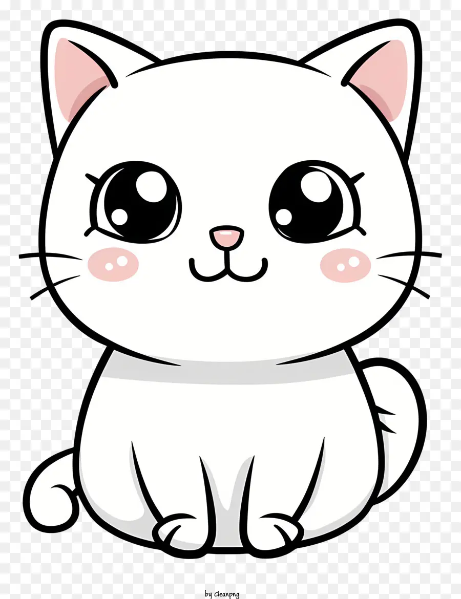 Kawaii，Beyaz Kedi PNG