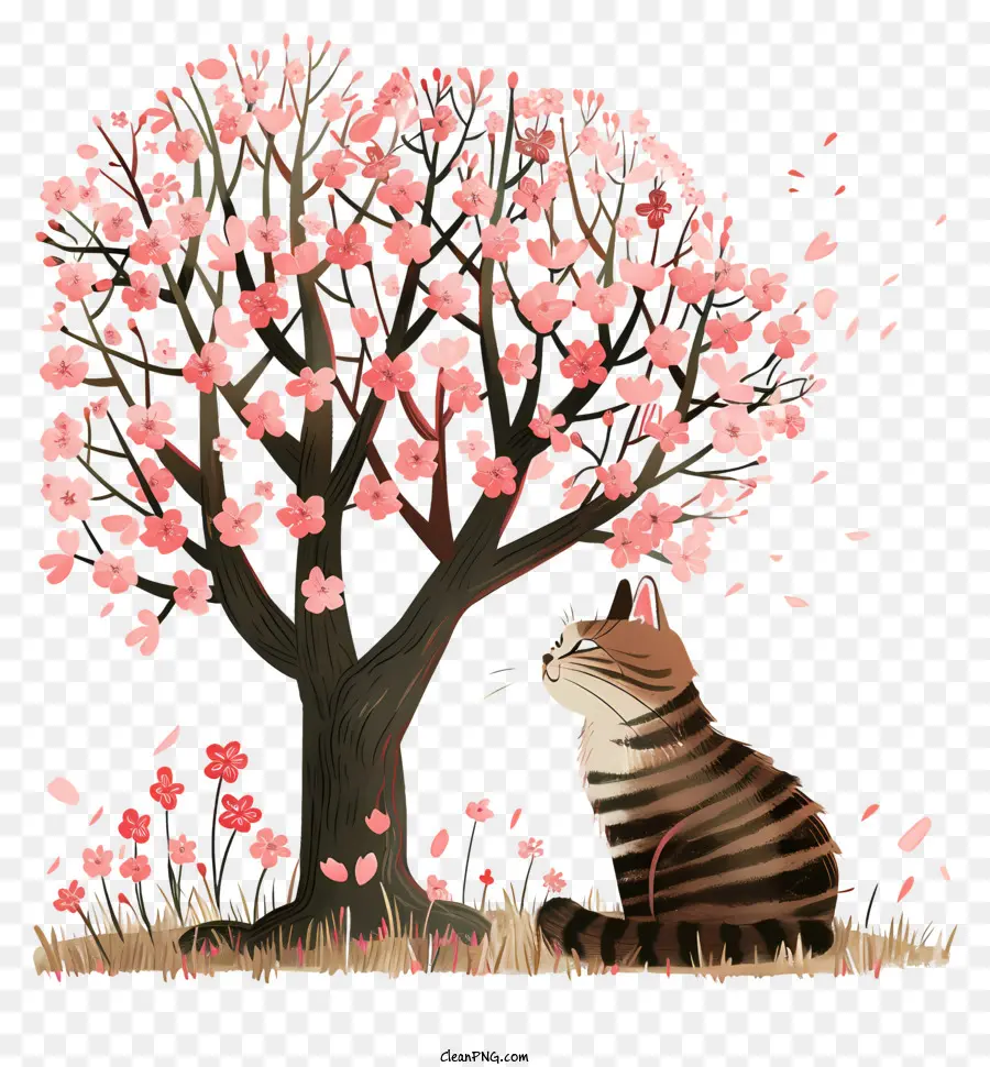 Ağacın Altında Sevimli Kedi，Kedi PNG