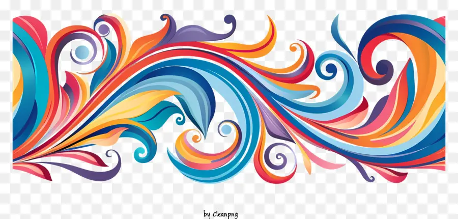 Yatay Dekoratif çizgi，Renkli PNG