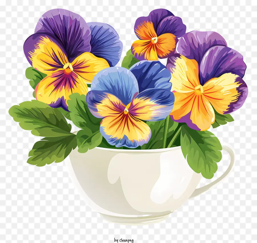 Pansy çiçek，Hercai Menekşeler PNG