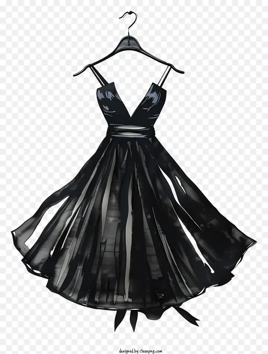 Siyah Elbise，V Boyas Çizgisi PNG
