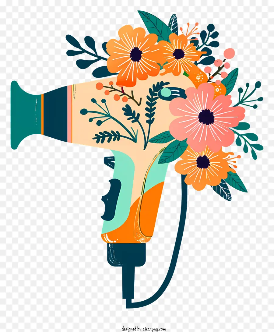 Saç Kurutma Makinesi，Çiçekler PNG