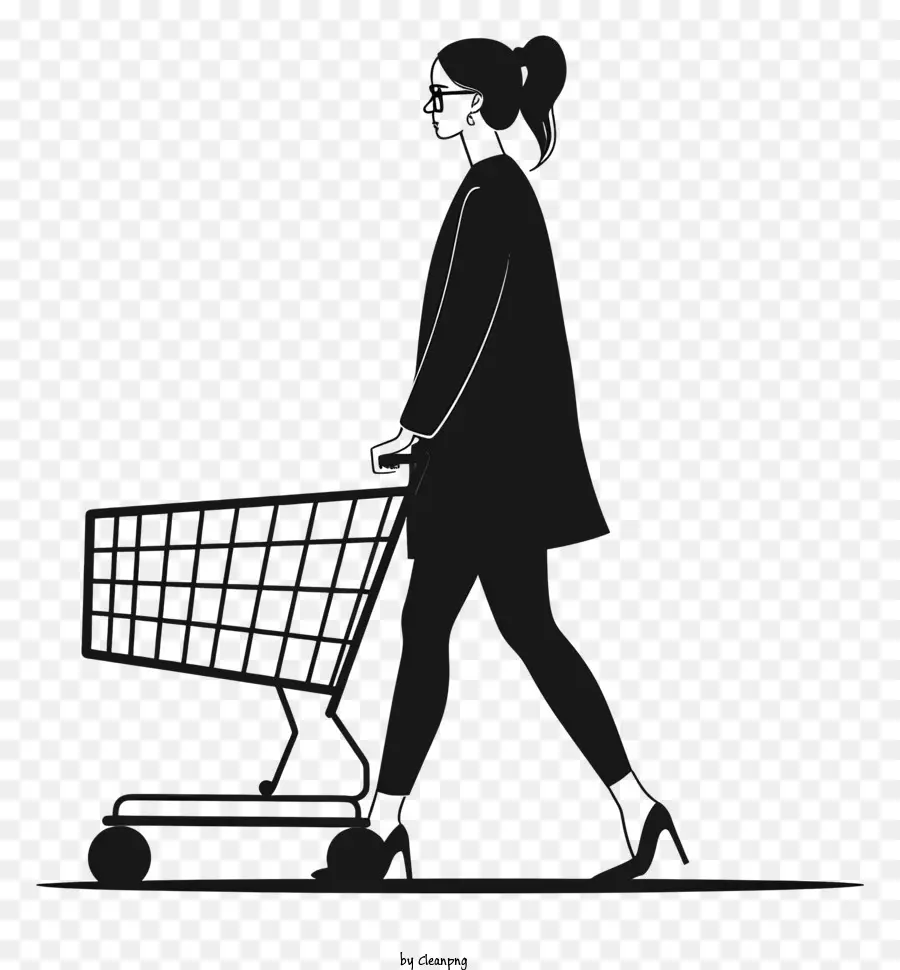 Kadın Alışveriş Silüeti，Kadın PNG