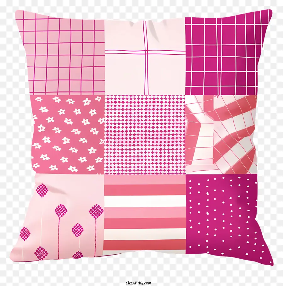 Pembe Yastık，Patchwork Yastık PNG