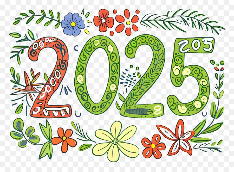 Yeni Yıl 2024，Renkli çelenk PNG