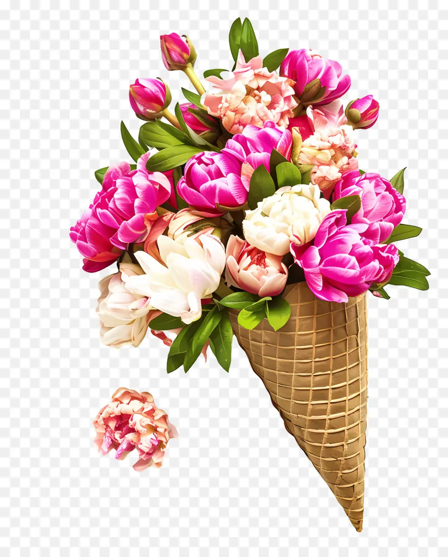 Mutlu Mayıs Günü，Çiçek Konisi PNG