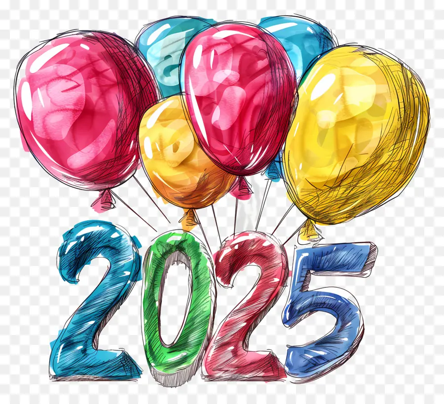 Yeni Yıl 2024，Balonlar PNG