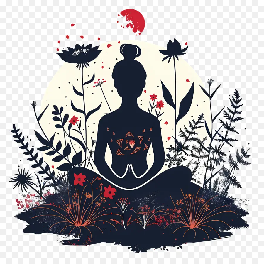 Bahçe Meditasyon Günü，Lotus Pozisyonu PNG