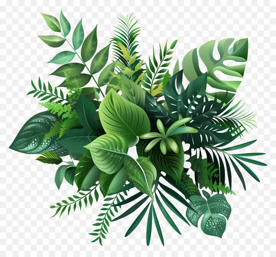 Yemyeşil Yeşillik，Yeşil Yaprakları PNG