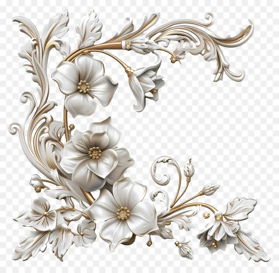 Köşe，Beyaz çiçek Aranjmanı PNG