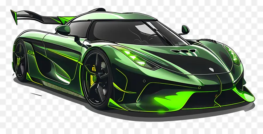 Koenigsegg Jesko，Yeşil Spor Araba PNG