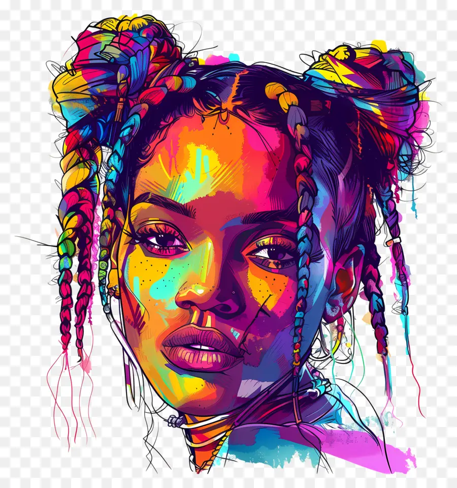 Robyn Rihanna Fenty，Renkli Portre PNG