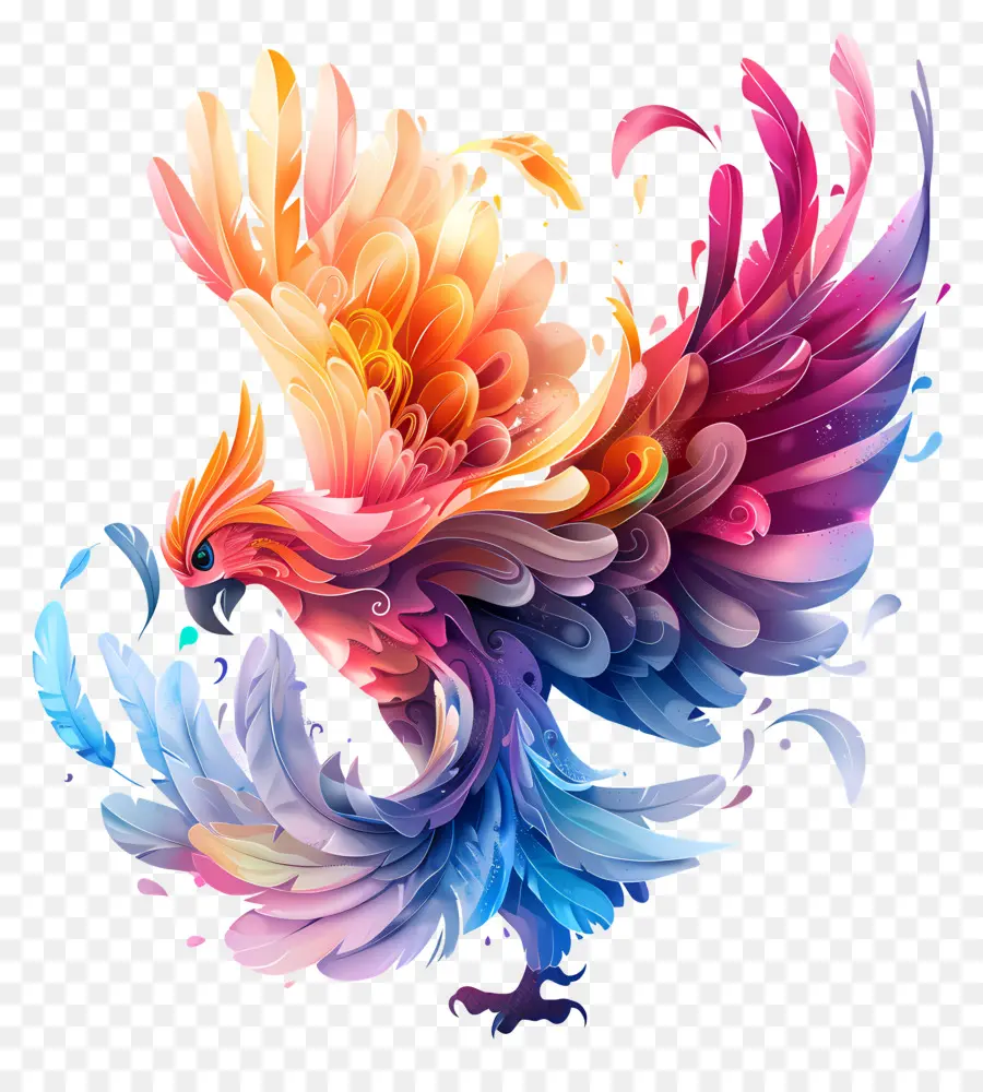 Renkli Kuş，Kanatları PNG