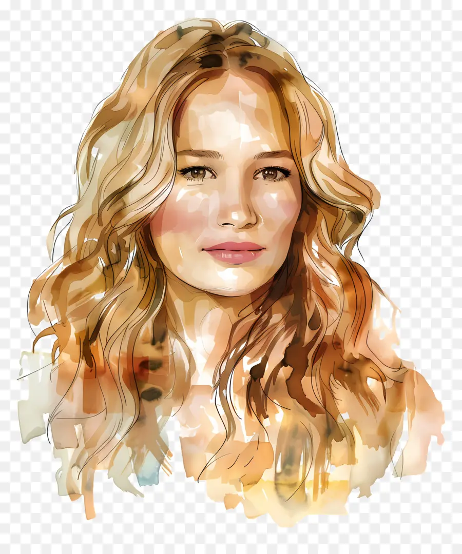 Jennifer Lawrence，Suluboya Portre PNG