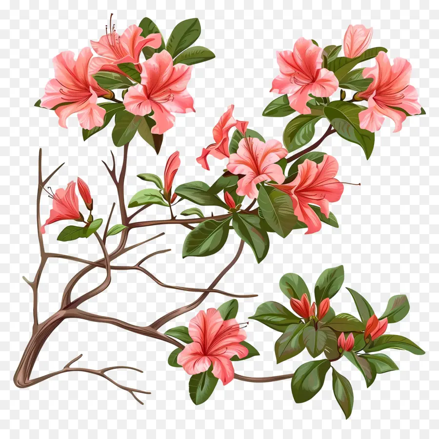 Azalea Bitkisi，Pembe çiçekler PNG